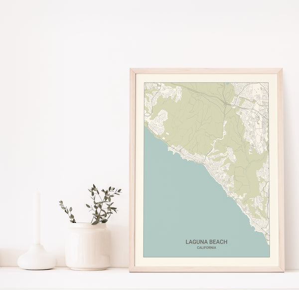 Laguna Beach California Map Print