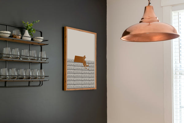 Massachusetts Boho Wall Art Map