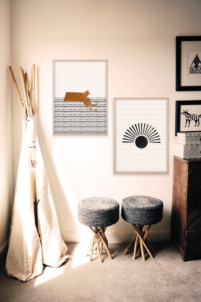 Massachusetts Boho Wall Art Map