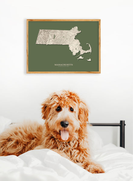 Massachusetts Hydrological Map Green