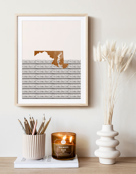 Maryland Boho Wall Art Map