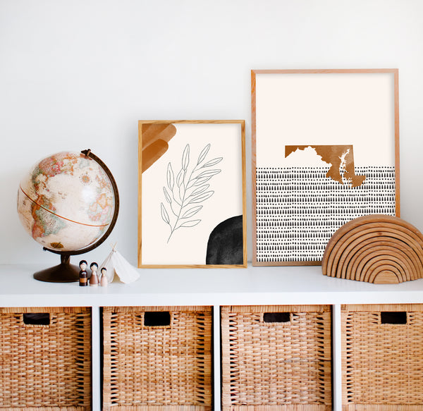 Maryland Boho Wall Art Map