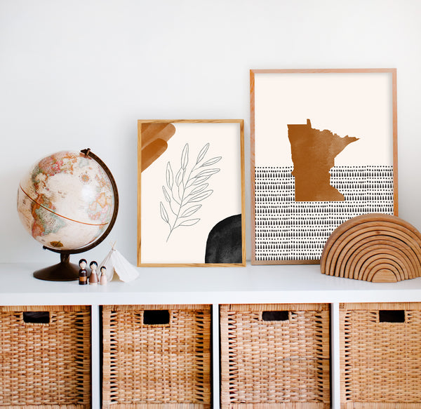 Minnesota Boho Wall Art Map