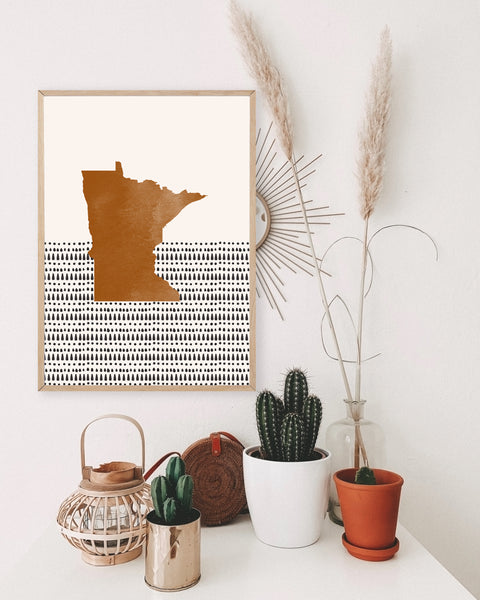 Minnesota Boho Wall Art Map