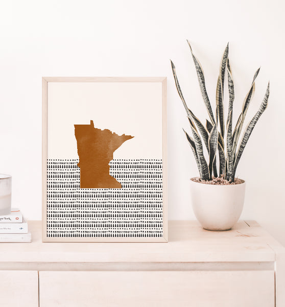Minnesota Boho Wall Art Map