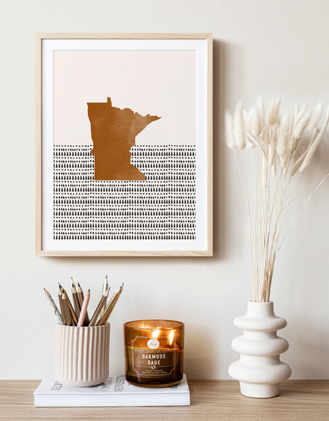 Minnesota Boho Wall Art Map