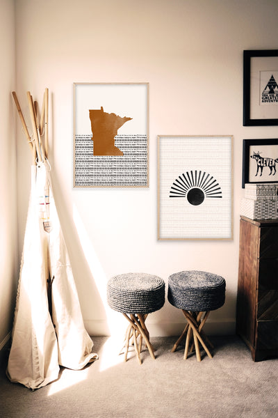 Minnesota Boho Wall Art Map