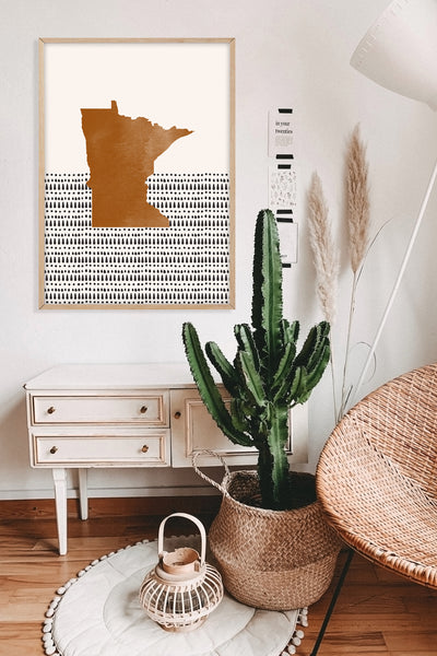 Minnesota Boho Wall Art Map