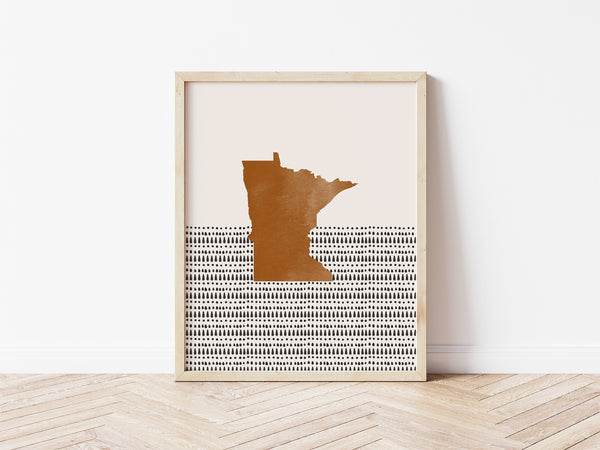 Minnesota Boho Wall Art Map