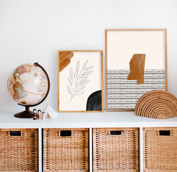 Mississippi Boho Wall Art Map