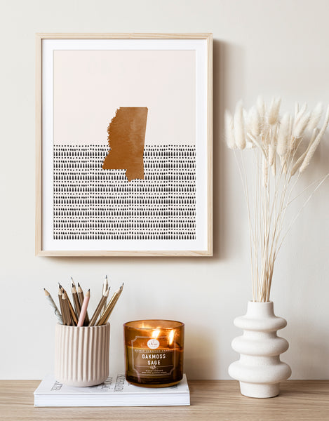 Mississippi Boho Wall Art Map