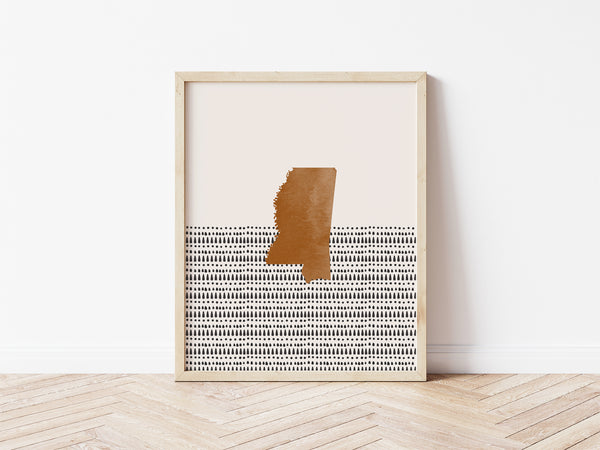 Mississippi Boho Wall Art Map