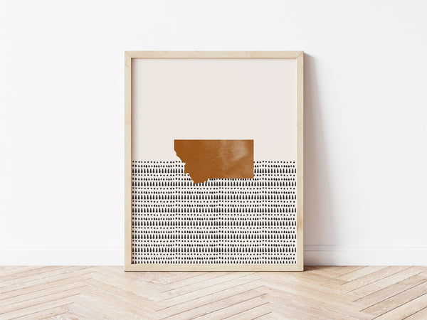 Montana Boho Wall Art Map