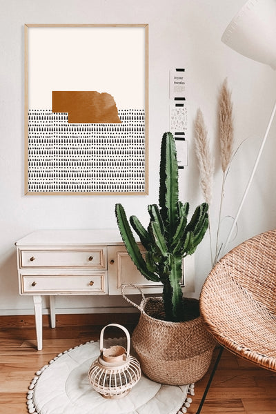 Nebraska Boho Wall Art Map