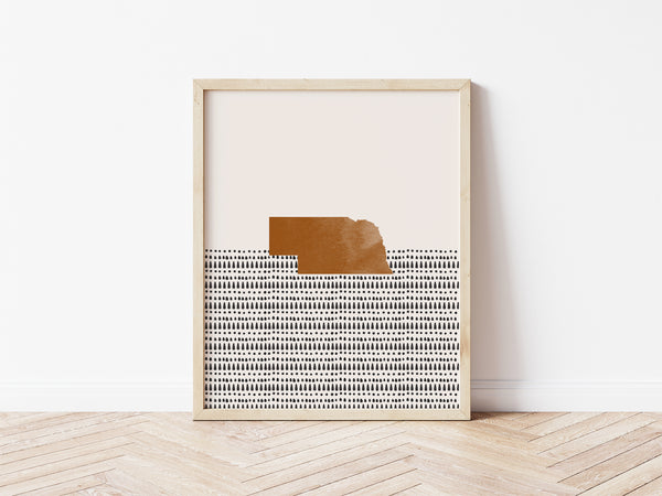 Nebraska Boho Wall Art Map