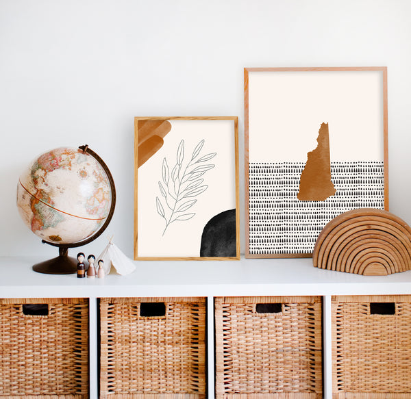 New Hampshire Boho Wall Art Map