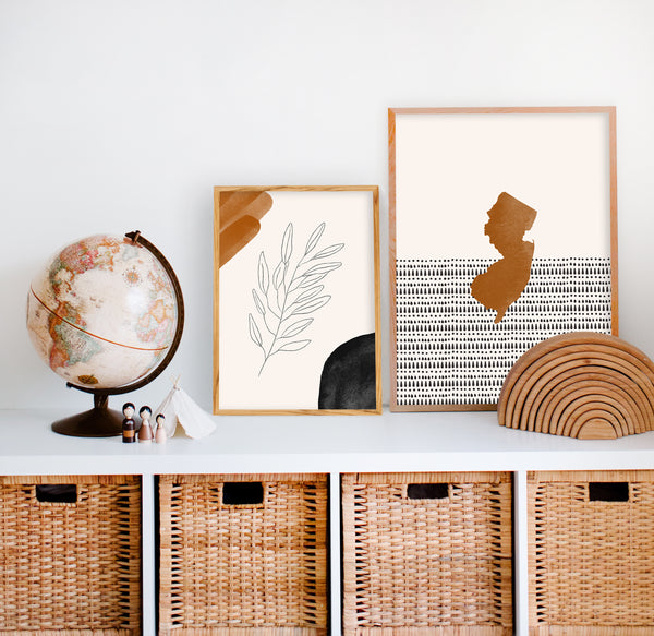 New Jersey Boho Wall Art Map