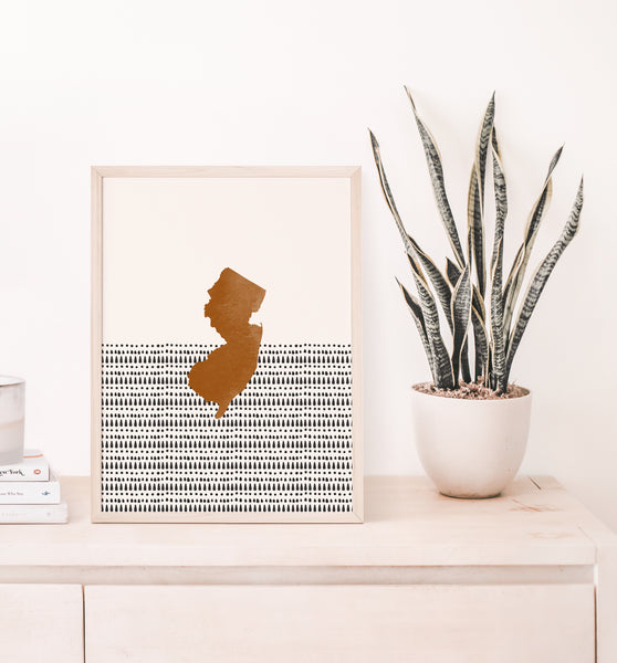 New Jersey Boho Wall Art Map