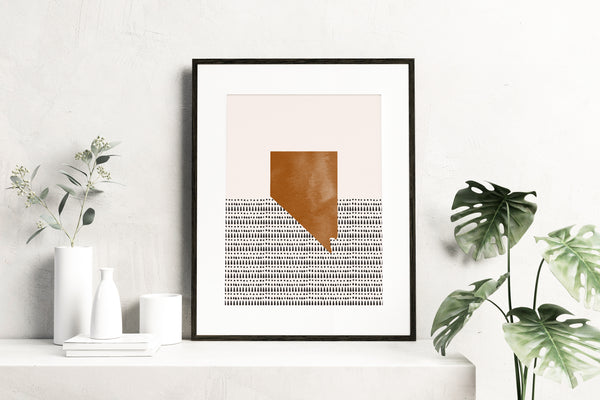 Nevada Boho Wall Art Map
