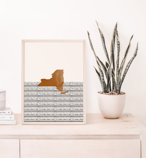 New York Boho Wall Art Map