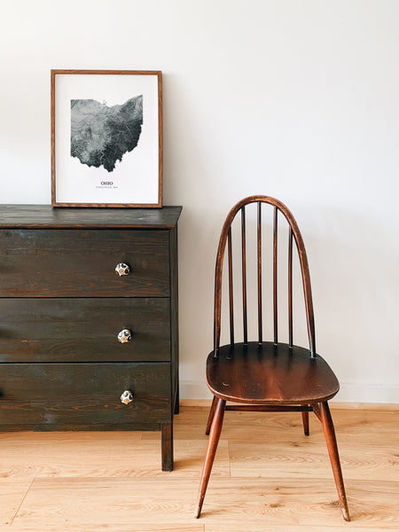 Ohio Hydrological Map Poster Black