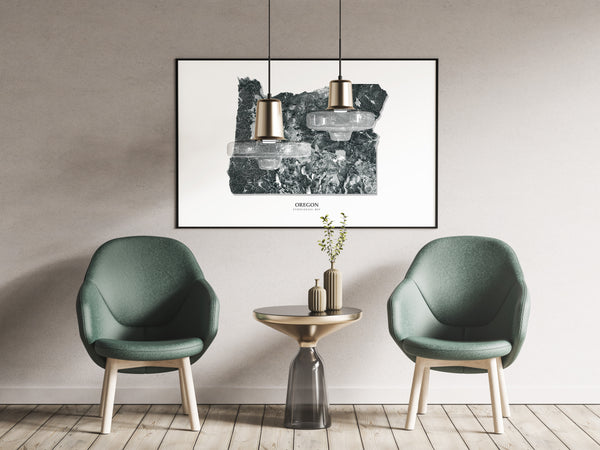 Oregon Hydrological Map Black