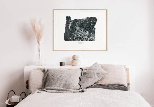 Oregon Hydrological Map Black