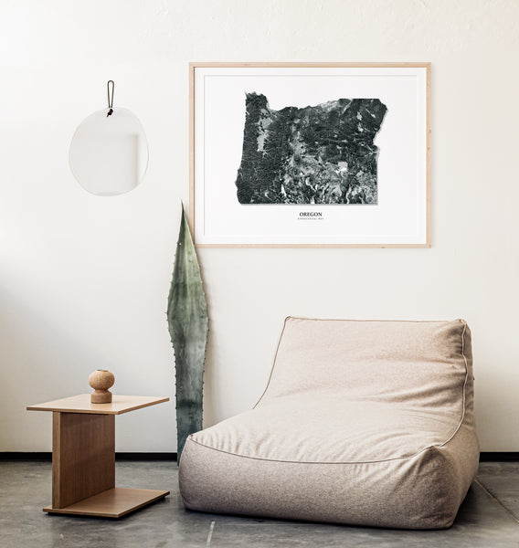 Oregon Hydrological Map Black