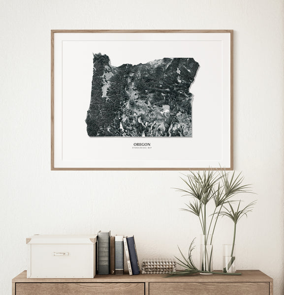 Oregon Hydrological Map Black