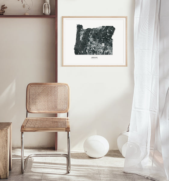 Oregon Hydrological Map Black