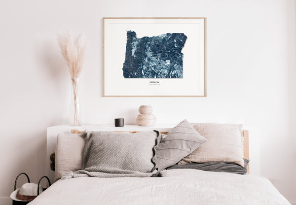 Oregon Hydrological Map Blue