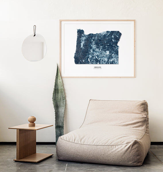 Oregon Hydrological Map Blue