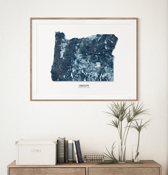 Oregon Hydrological Map Blue