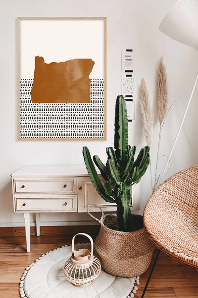 Oregon Boho Wall Art Map