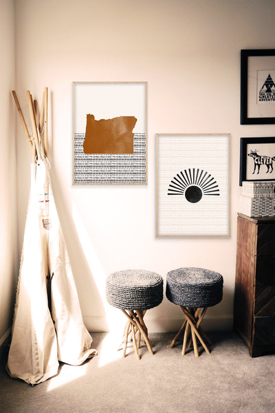 Oregon Boho Wall Art Map