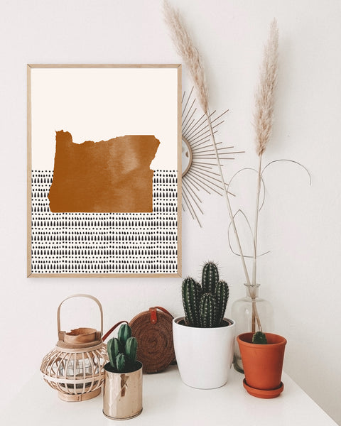 Oregon Boho Wall Art Map