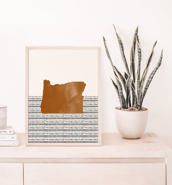 Oregon Boho Wall Art Map