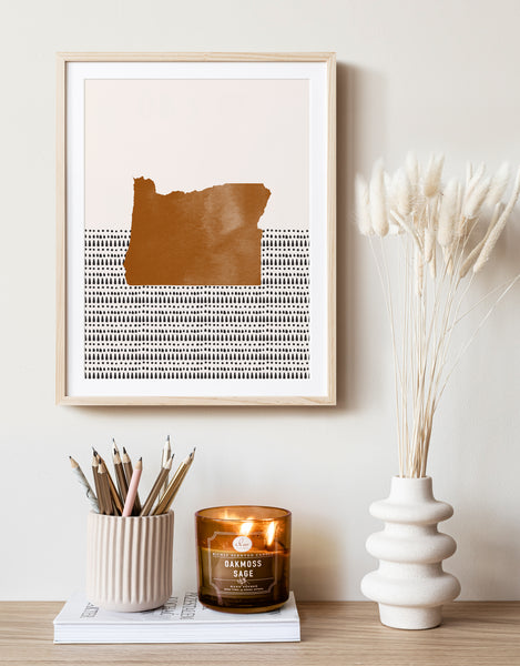 Oregon Boho Wall Art Map