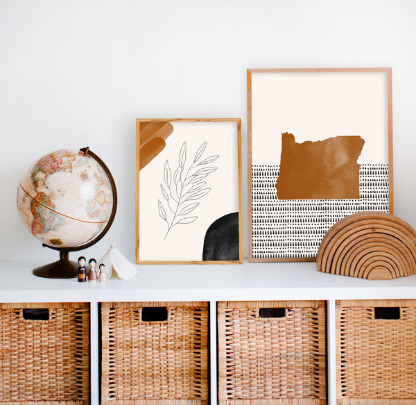 Oregon Boho Wall Art Map