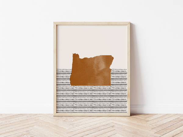 Oregon Boho Wall Art Map