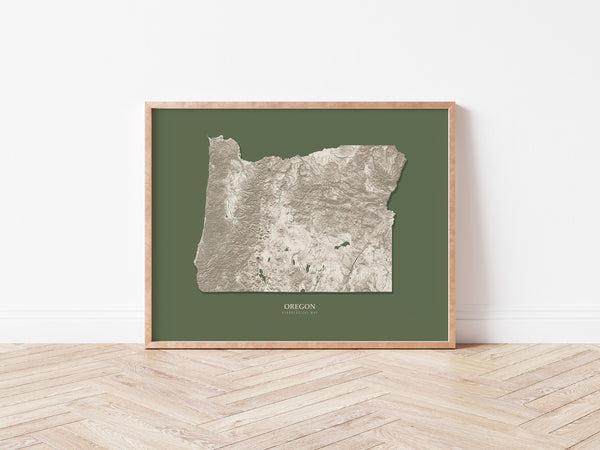 Oregon Hydrological Map Green