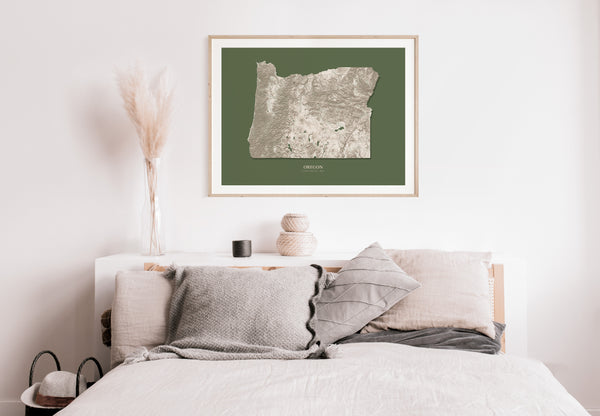 Oregon Hydrological Map Green