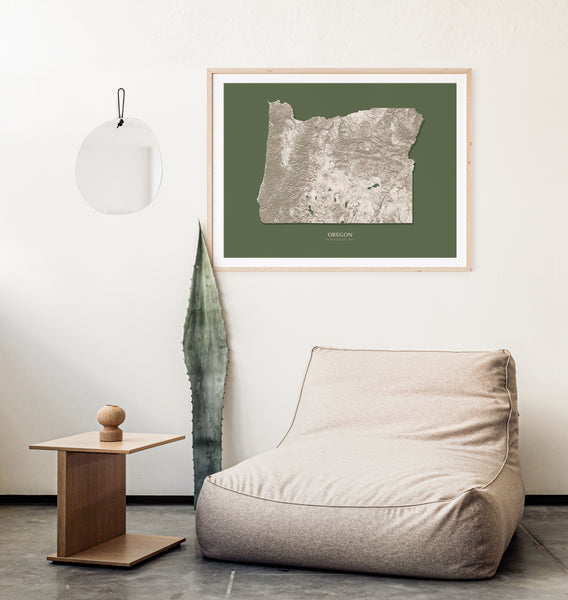 Oregon Hydrological Map Green