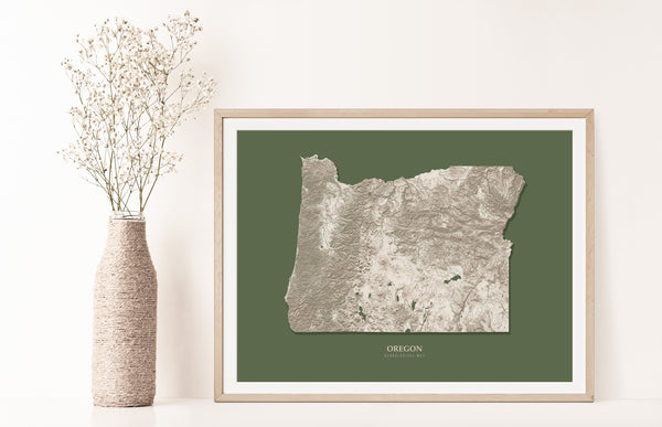 Oregon Hydrological Map Green