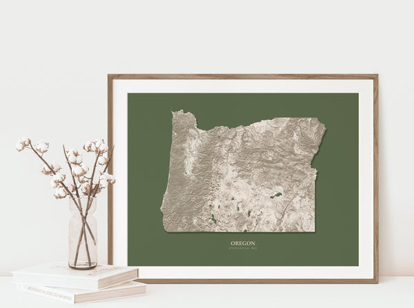 Oregon Hydrological Map Green