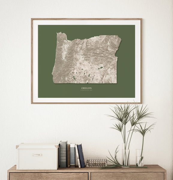 Oregon Hydrological Map Green