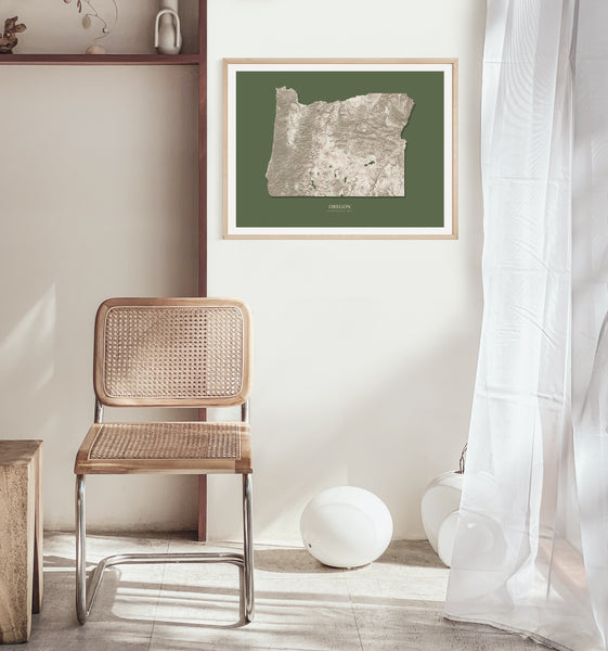 Oregon Hydrological Map Green