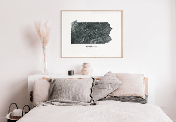 Pennsylvania Hydrological Map Black