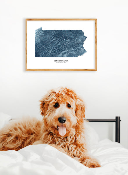 Pennsylvania Hydrological Map Blue