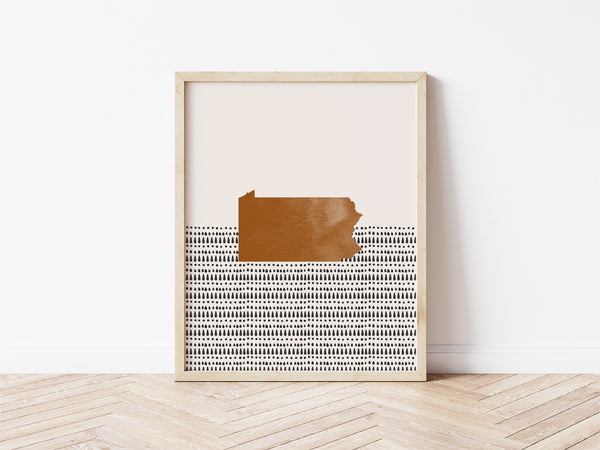 Pennsylvania Boho Wall Art Map